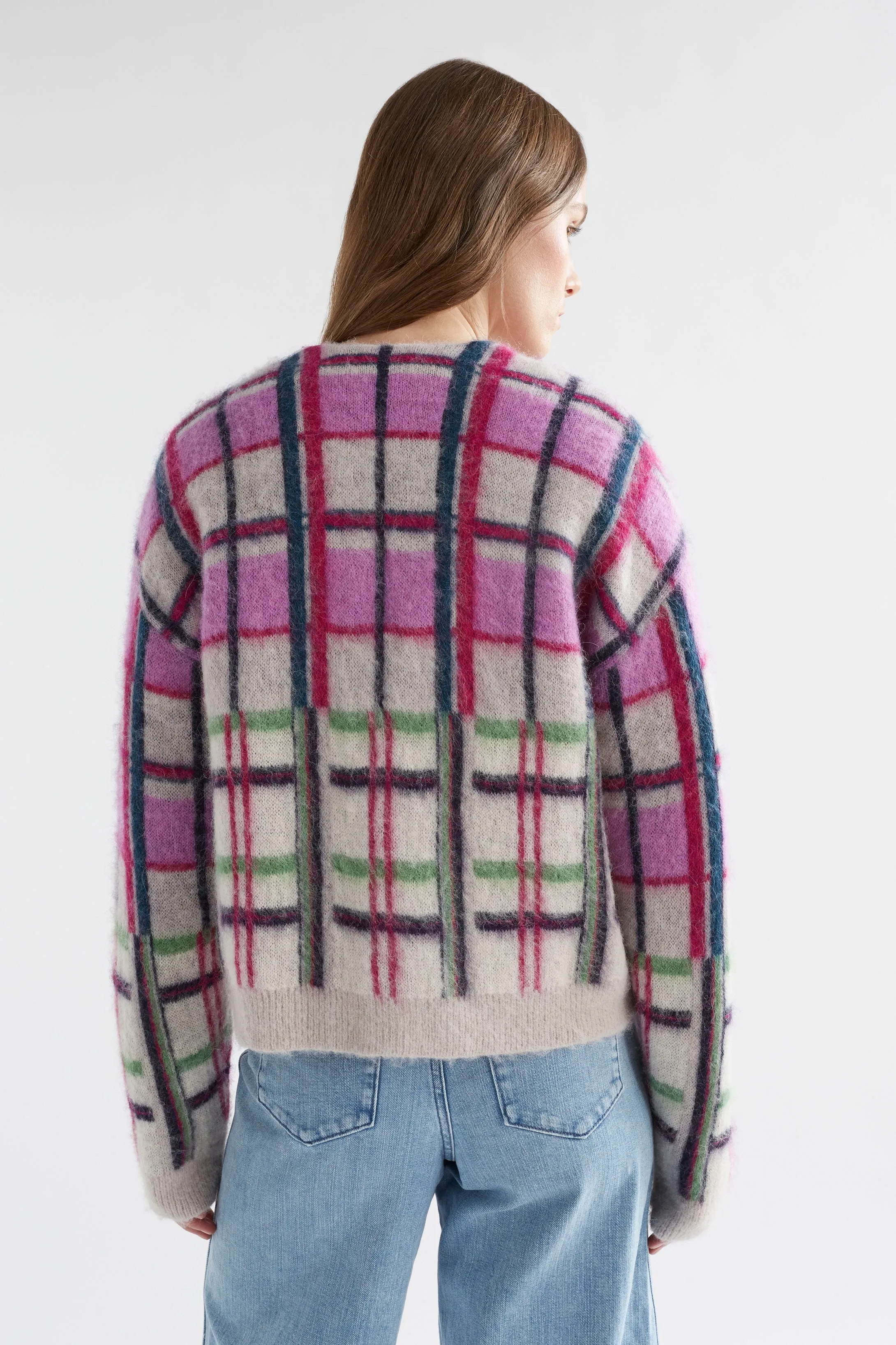 Elk Ostti Cardigan New Navy Check