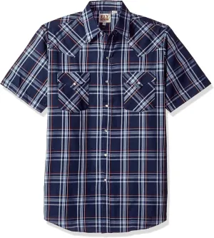 ELY CATTLEMAN Men's Short Sleeve Plaid Western Shirt