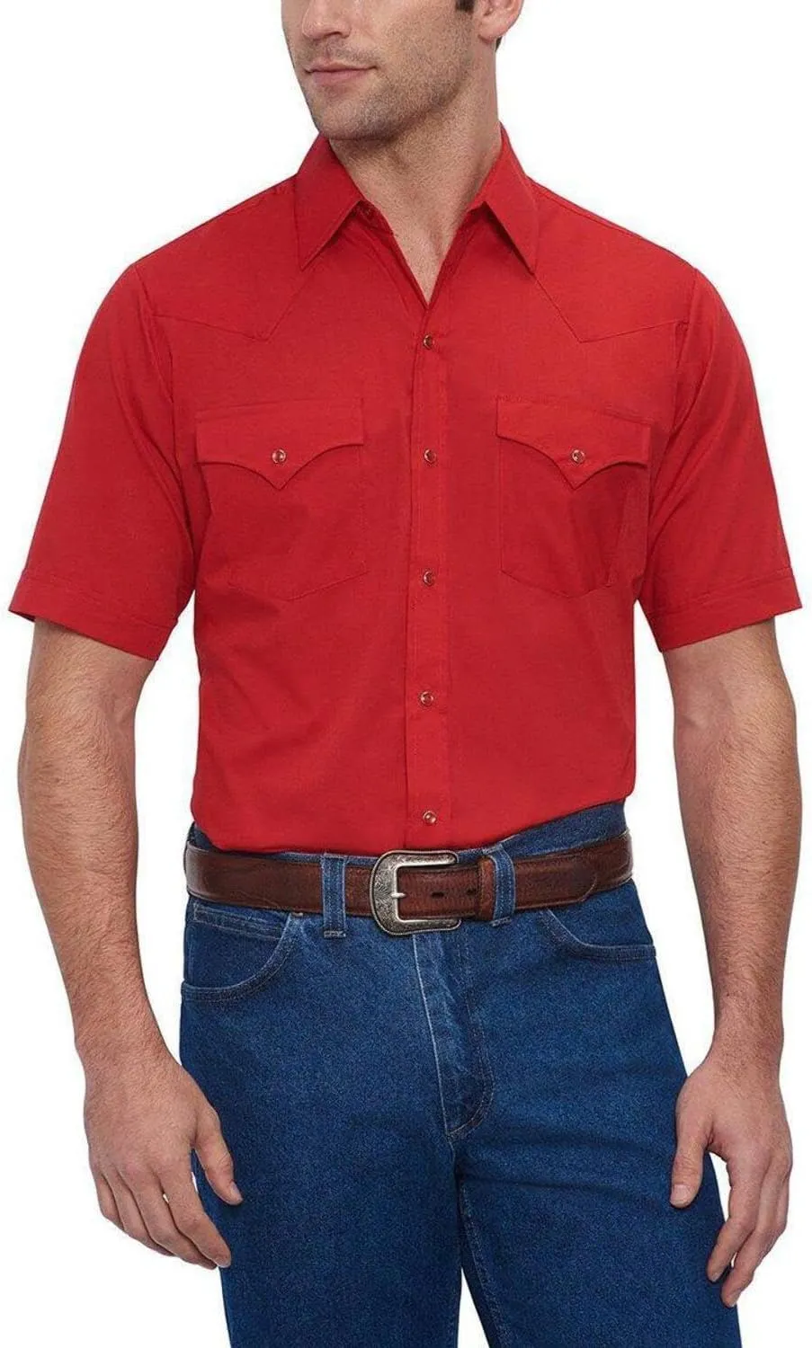 Ely Cattleman Men's Short Sleeve Solid Western Shirt