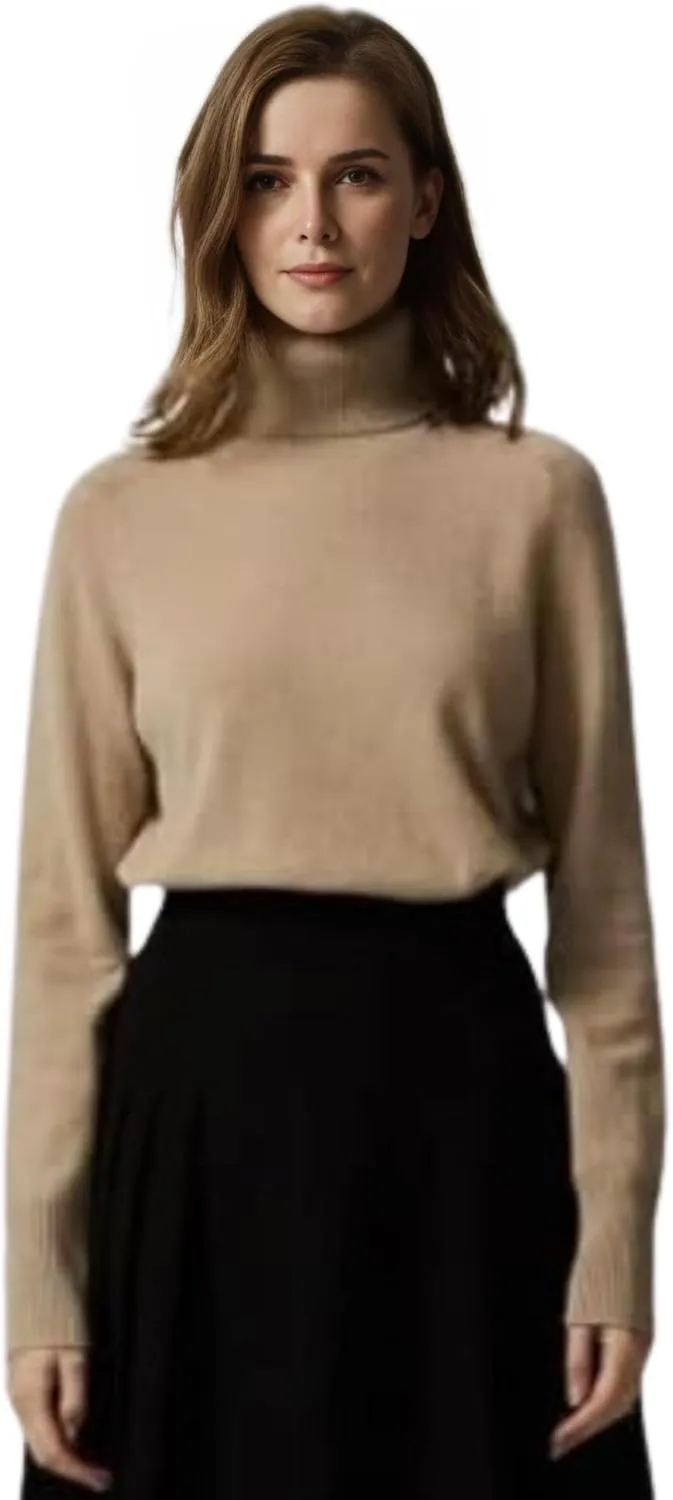 EURKEA Women's Turtleneck 100% Cashmere Sweater, Long Sleeves Pullover Winter Top for Women, Gift Ready