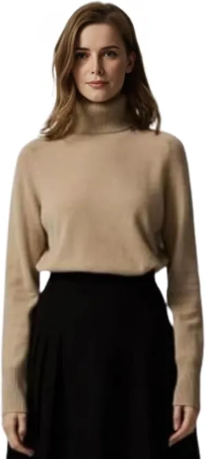 EURKEA Women's Turtleneck 100% Cashmere Sweater, Long Sleeves Pullover Winter Top for Women, Gift Ready