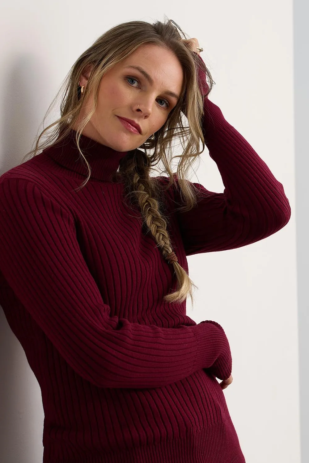 Fair Trade Organic Ribbed Turtleneck Sweater
