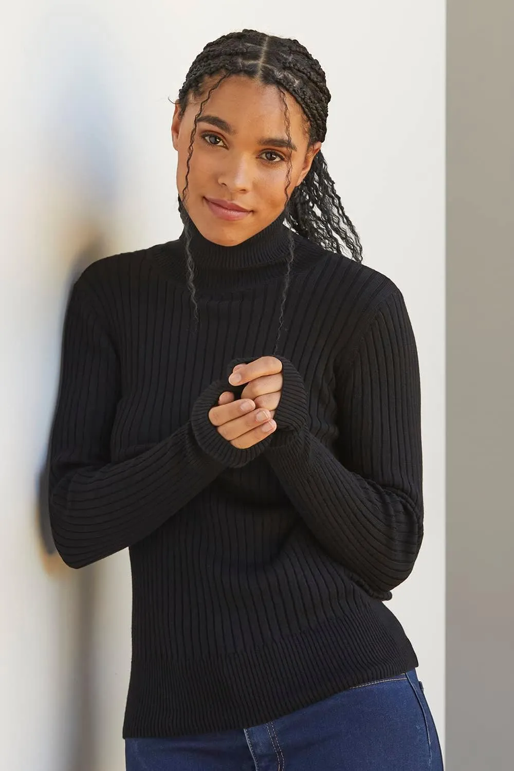 Fair Trade Organic Ribbed Turtleneck Sweater