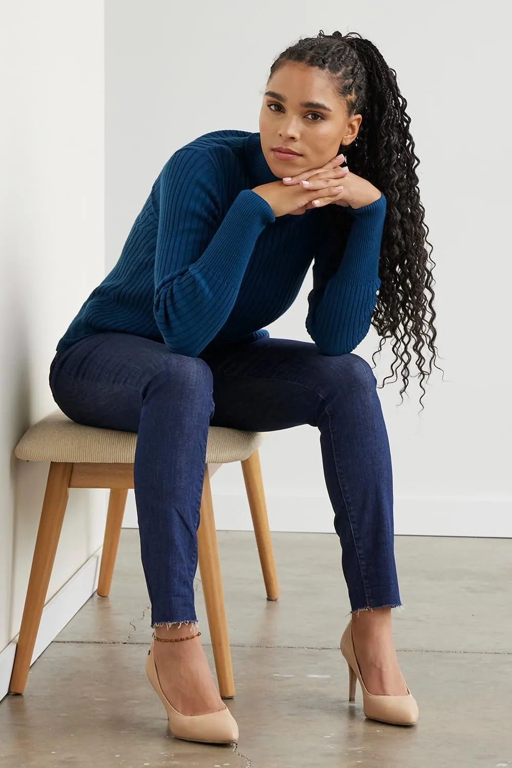 Fair Trade Organic Ribbed Turtleneck Sweater