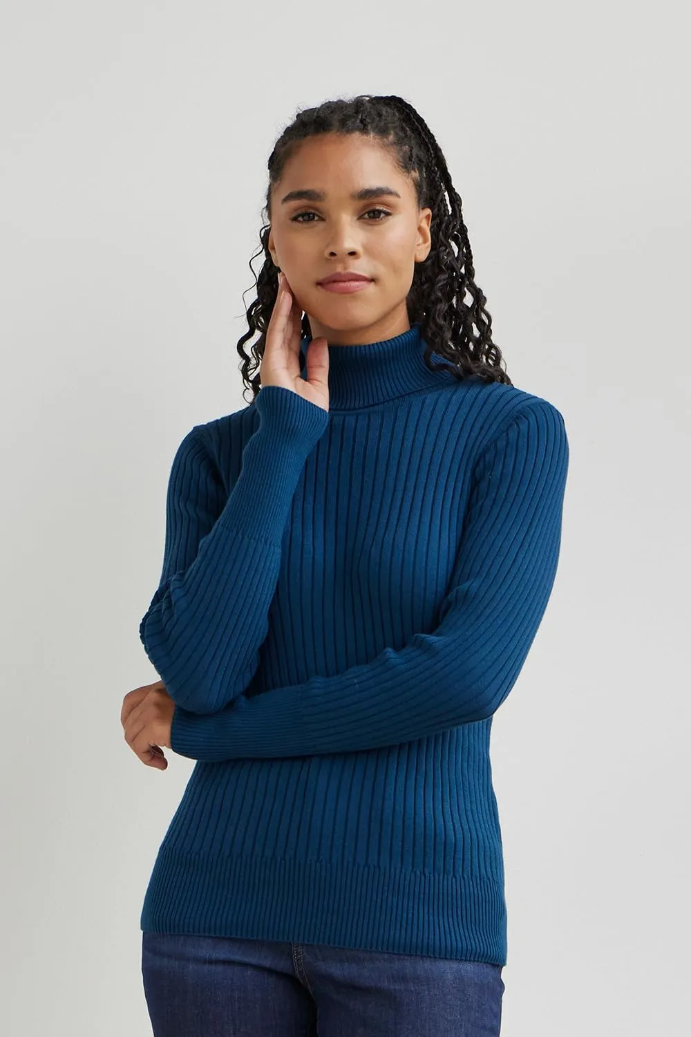Fair Trade Organic Ribbed Turtleneck Sweater