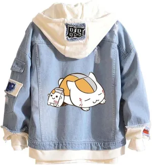 Fairytail Jeans Jacket Anime Lucy Heartfilia Cosplay Denim Jacket Hoodie Casual Fashion Ripped Novelty Coat for Unisex