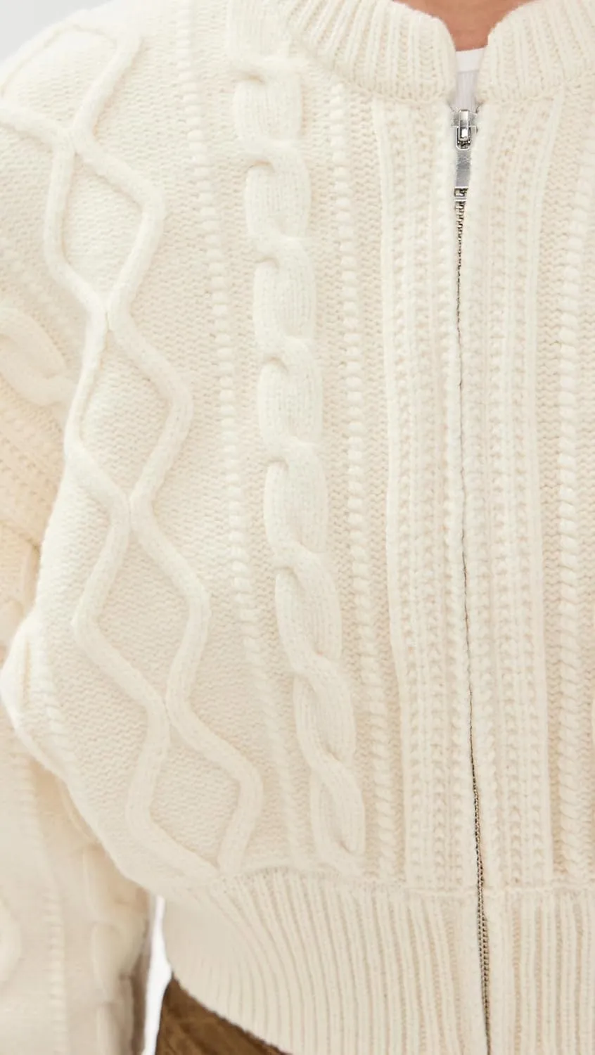 FRAME Women's Cable Cardi Sweater