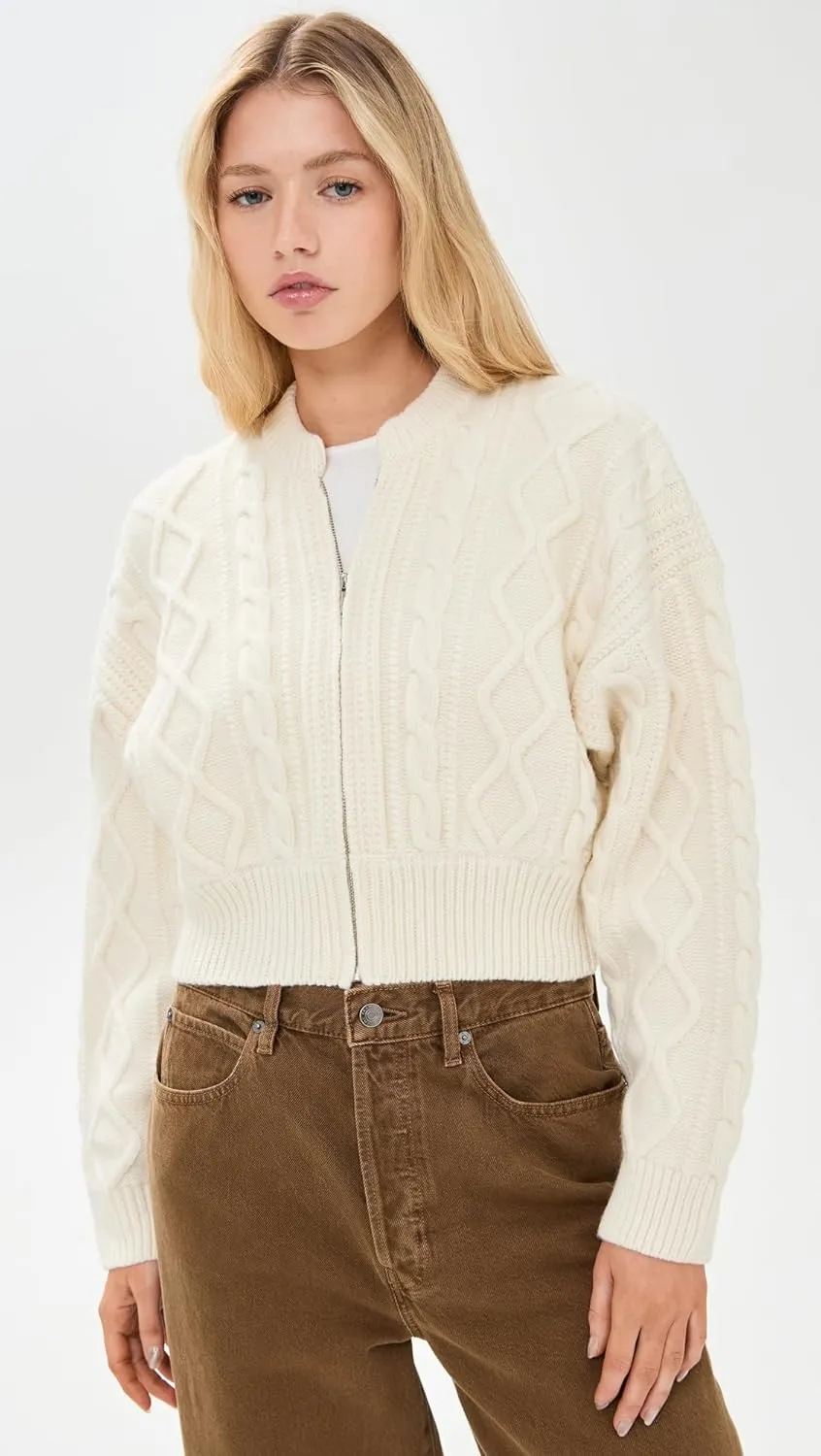 FRAME Women's Cable Cardi Sweater