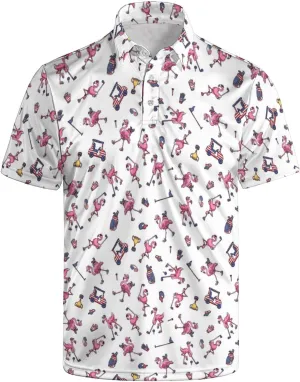 Funny Golf Polos for Men Funny Print Short Sleeve Shirts Quick Dry Polo Shirts Hawaiian Shirt Performance Golf Outfits