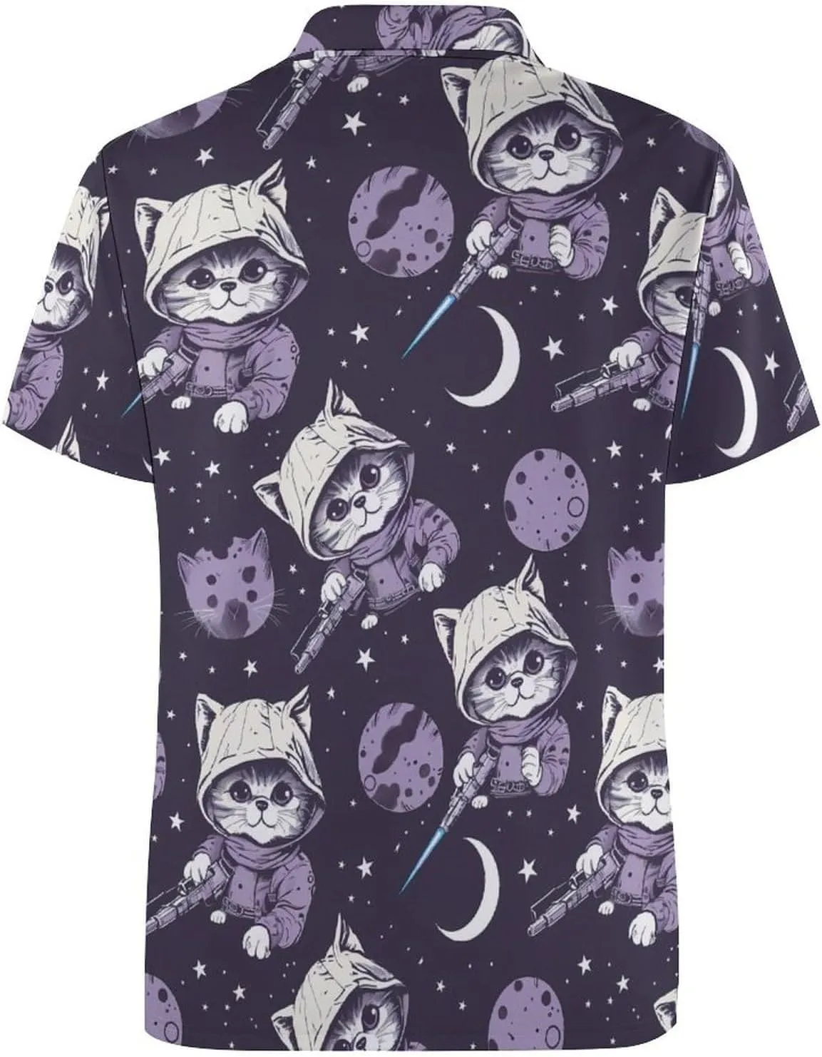 Galaxy Cats Killer Mens Polo Shirts Quick Dry Short Sleeve Golf Slim Fit T Shirt