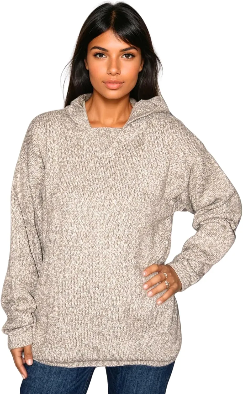 Gamboa Alpaca Hooded Sweater for Men and Women Light and Softness Hoodie Wool Knitted Fall Winter Sweaters