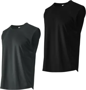Gary Com Men's Pack Quick Dry Workout Tank Top Gym Stretch Muscle Tee Fitness Bodybuilding Sleeveless Crewneck T Shirt