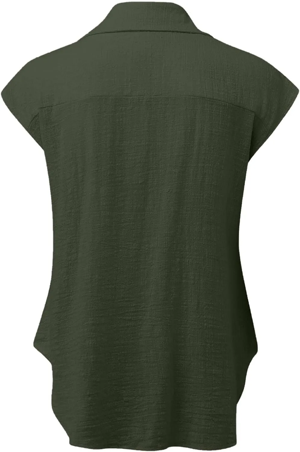 generic Womens Tops 2024 Button Down Dress Shirts Ladies Summer Cotton Linen Short Sleeve Blouse Casual Beach Tee Plus Size