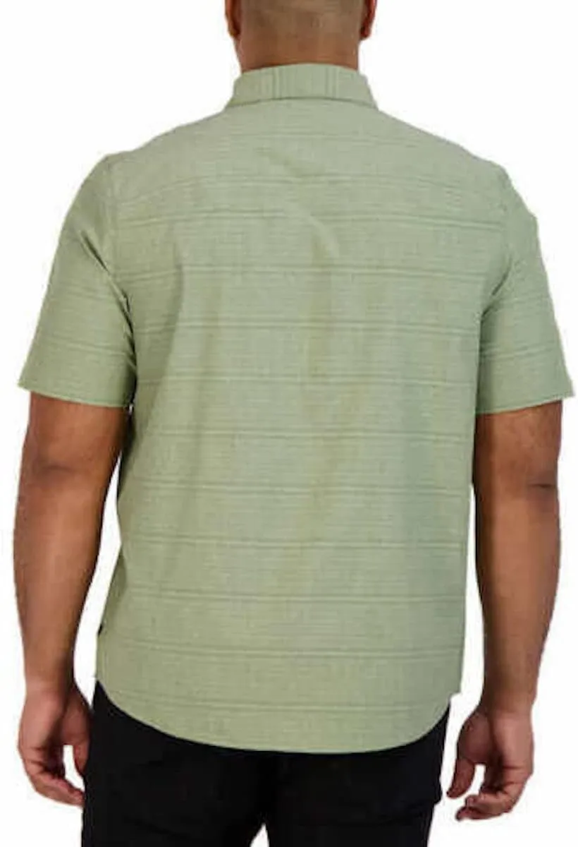 Gerry Men's Short Sleeve Button Up Stretch Comfort Quick Dry Woven Camp Shirt with UV Protection