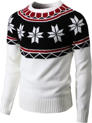 H2H Mens Slim Fit Casual Christmas Sweater Knitted Xmas Knitwear Holiday Knit