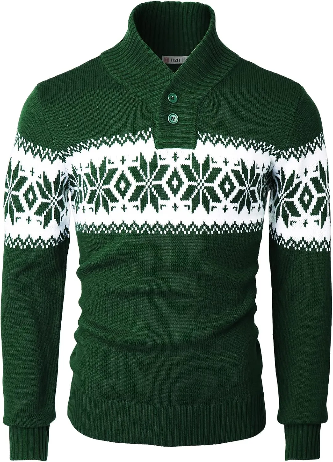 H2H Mens Slim Fit Casual Christmas Sweater Knitted Xmas Knitwear Holiday Knit