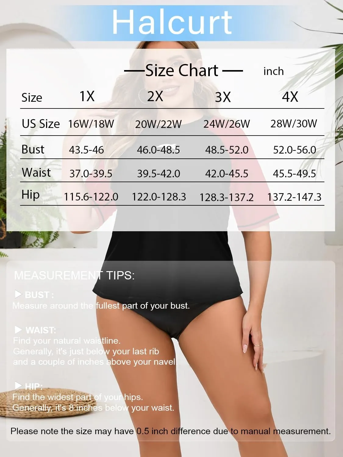 Halcurt Women's Plus Size Short Sleeve Rash Guard Swim Shirts Top Only Loose Fit Swim Tee UPF50  Swimsuit