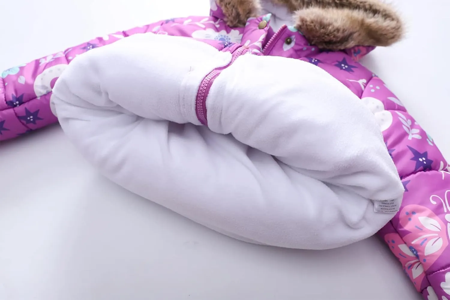 Happy Cherry Girl's Fleece Line Hooded Jacket Faux Fur Trim Winter Warm Coat Long Padded Outwear Snow Puffer Jackets