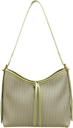 Hobo Bags for Women Vegan Leather Tote Bag Trendy Striped Shoulder Crossbody Bag Purse Handbag
