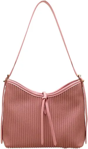 Hobo Bags for Women Vegan Leather Tote Bag Trendy Striped Shoulder Crossbody Bag Purse Handbag