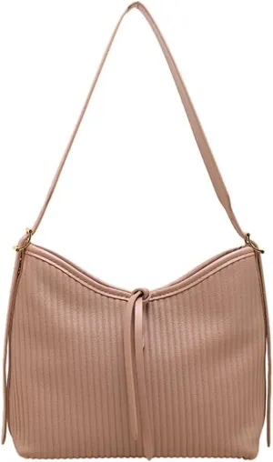 Hobo Bags for Women Vegan Leather Tote Bag Trendy Striped Shoulder Crossbody Bag Purse Handbag