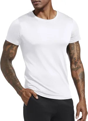 Holure Men's Compression/Loose Fit Tee Short Sleeve Sports Baselayer T-Shirts Cool Dry Tops (Pack of 1 or 3)
