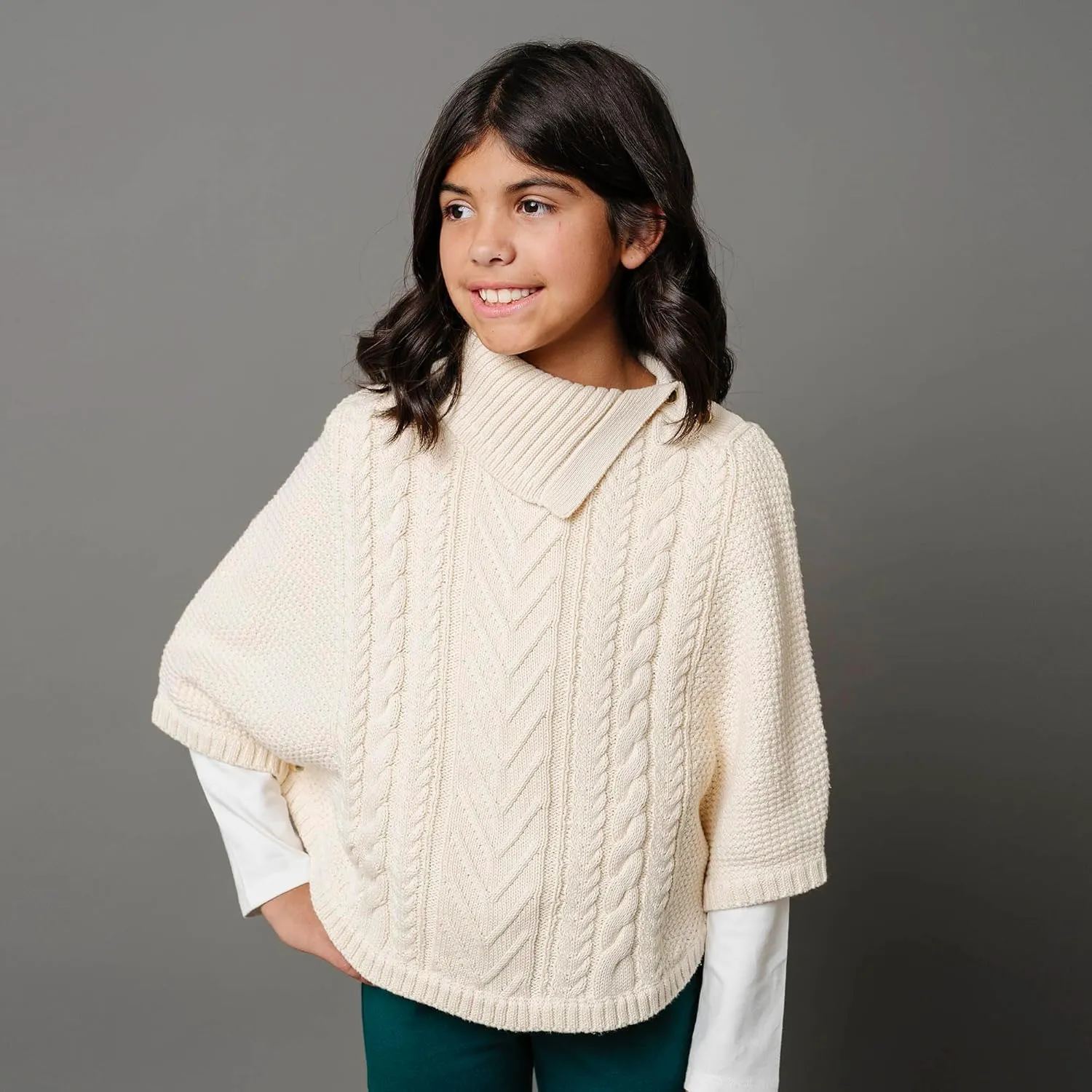 Hope & Henry Girls' Sweater Cape