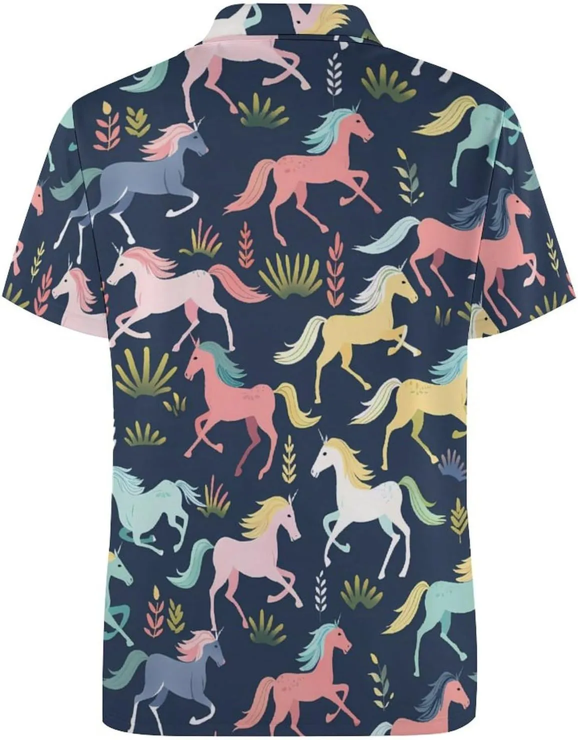 Horses Pattern Mens Polo Shirts Quick Dry Short Sleeve Golf Slim Fit T Shirt