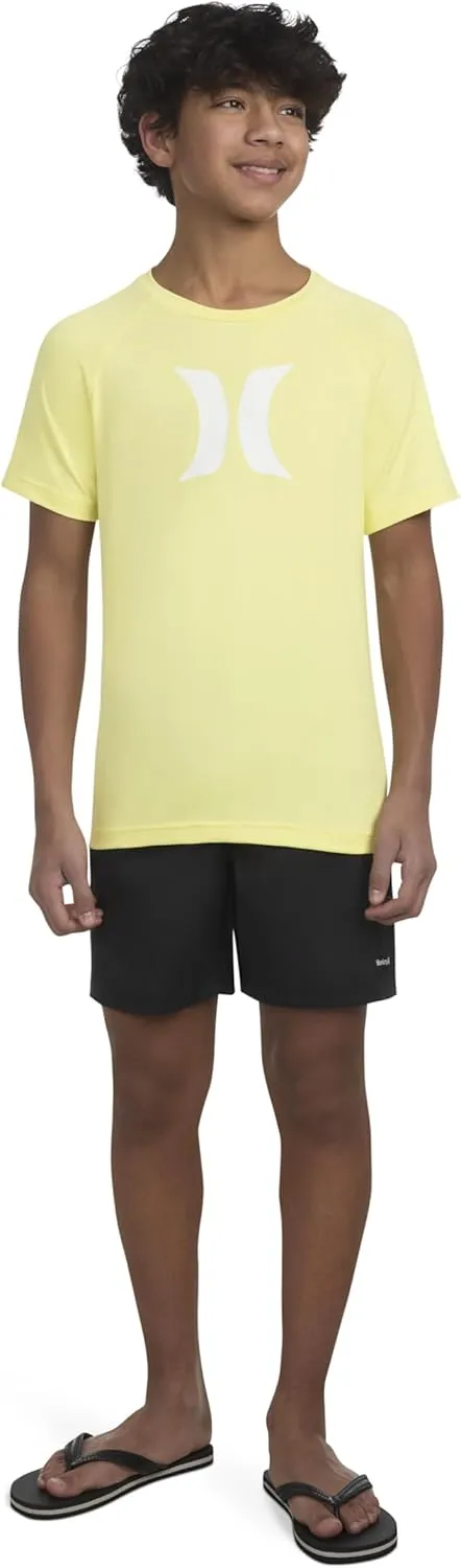 Hurley Boys' UPF 50  Rash Guard Swim Shirt