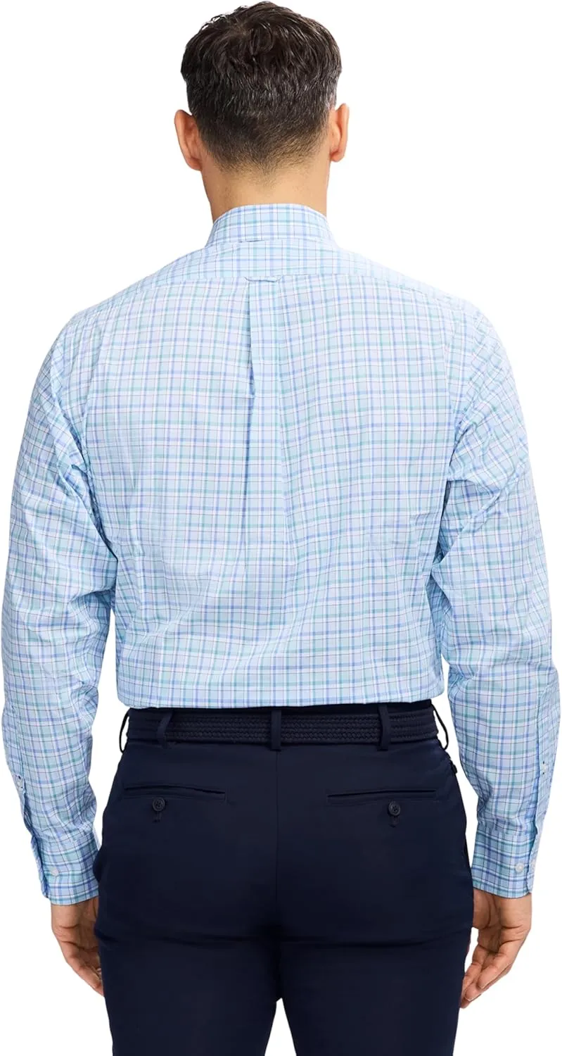 IZOD Men's Dress Shirt Regular Fit Long Sleeve Wrinkle Free Stretch Button Down Collar
