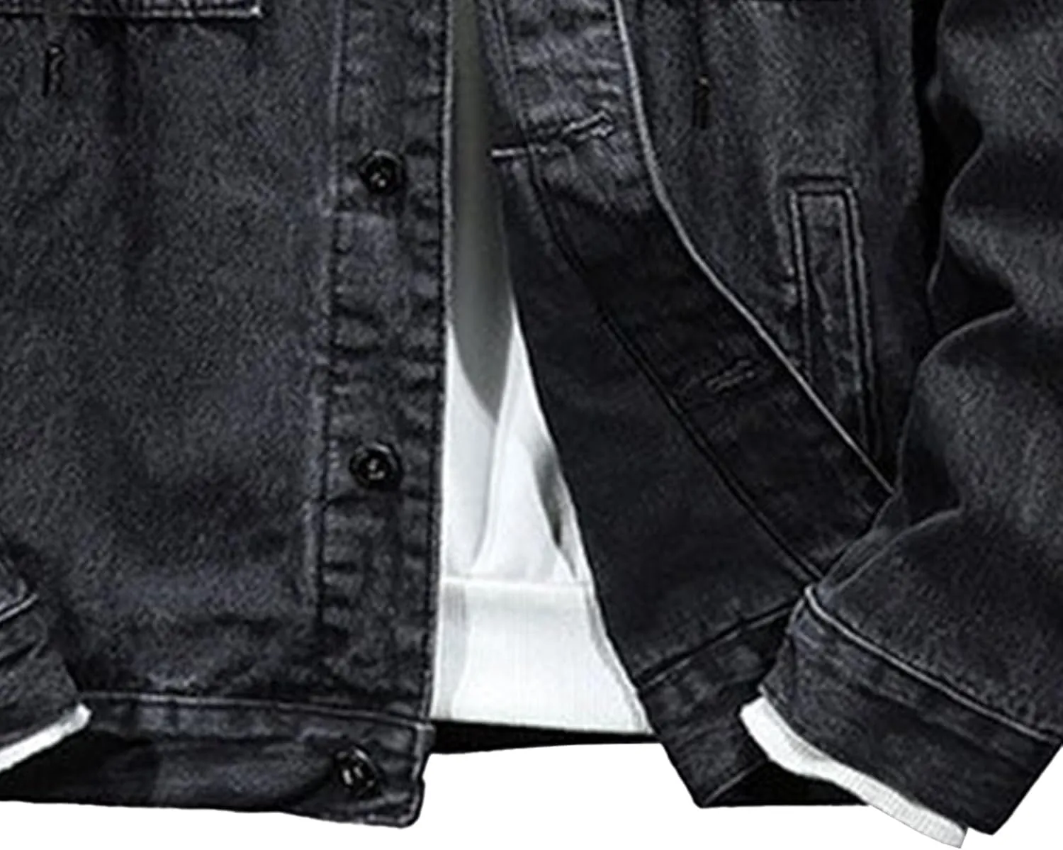 JEKE-DG Men Hoodie Jean Jacket Casual Slim Fit Denim Jacket Casual Long Sleeve Distressed Trucker Outwear with Hood