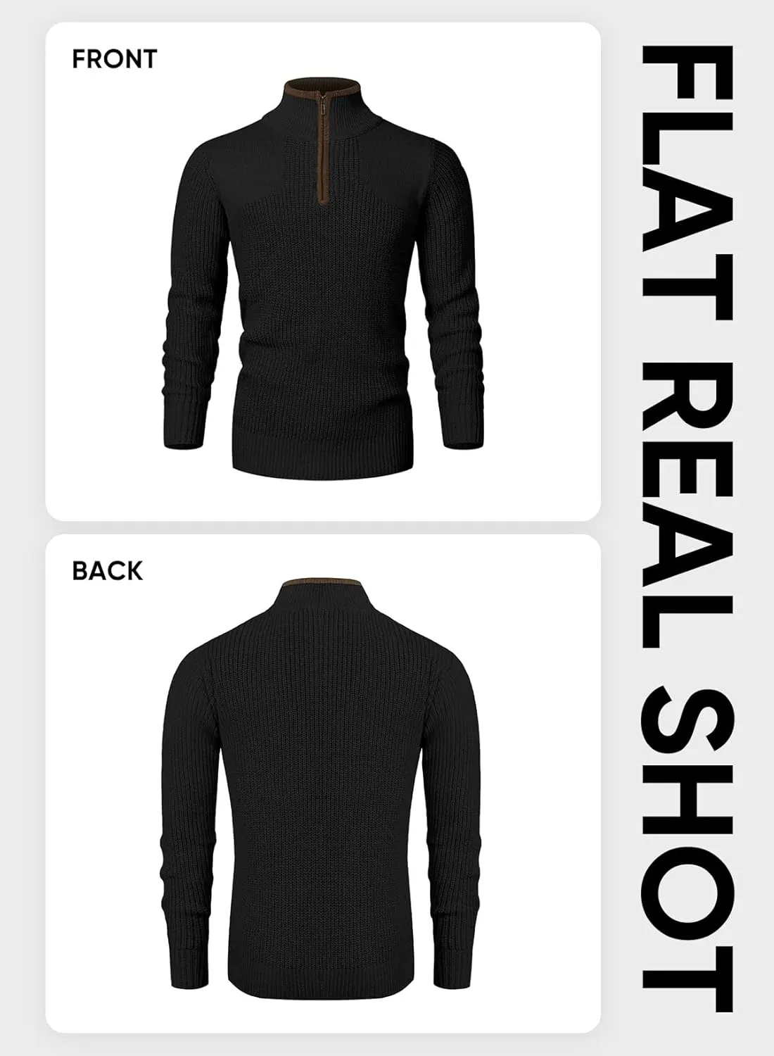 JMIERR Mens Quarter Zip Sweater Lightweight Mock Neck Casual Long Sleeve Knitted Solid Pullover Sweaters
