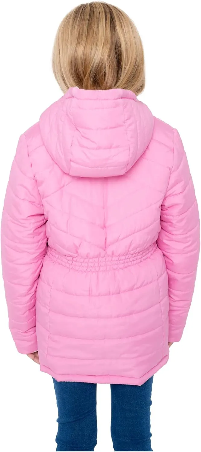 Juicy Couture Girls Reversable Coat, Faux Fur Hooded Winter Jacket, Warm Padded Parka Hoodie, Kids Heavyweight Winter Coat