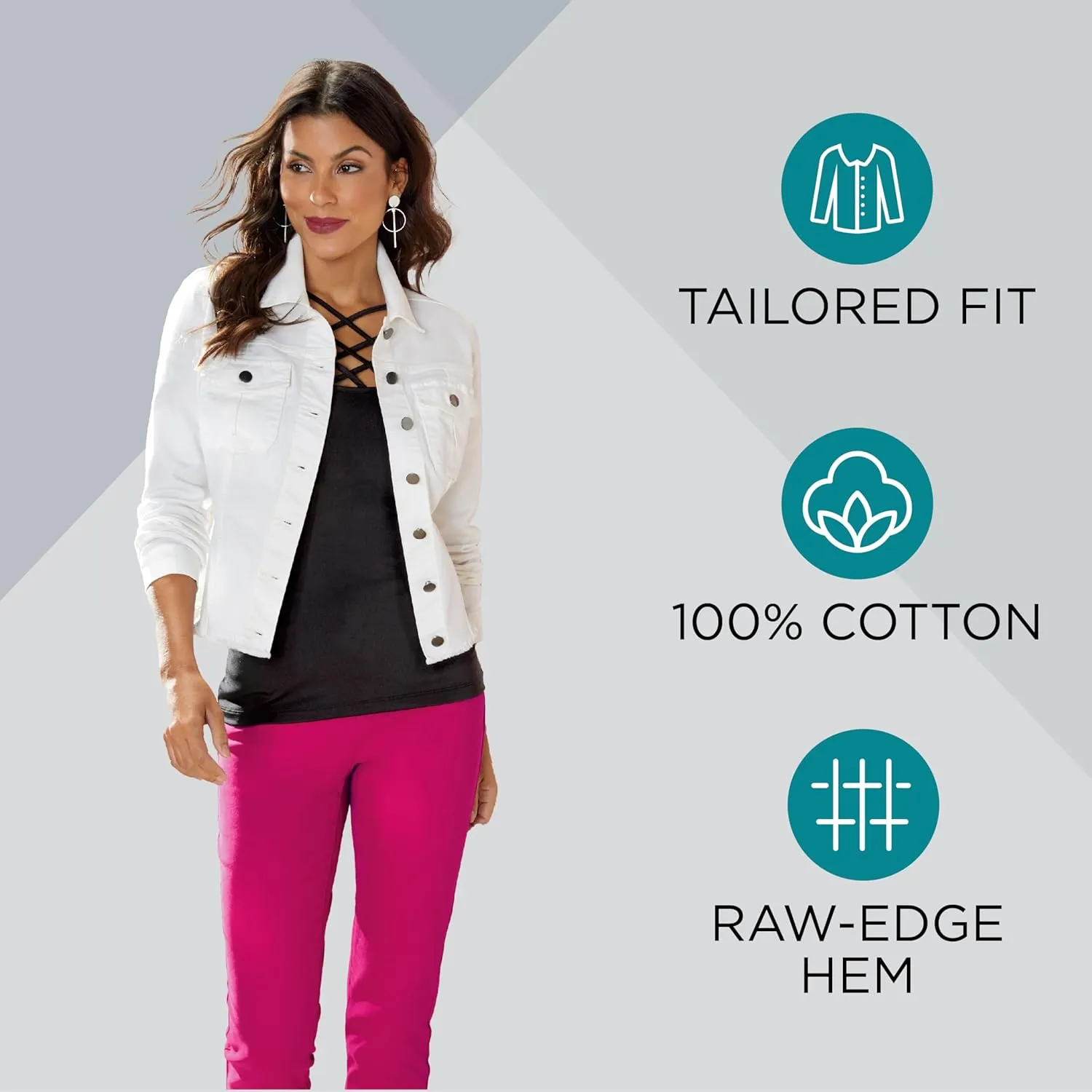 K. Jordan Womens Stretch Denim Colored Jean Jacket