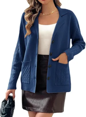 Kate Kasin Women Sweater Blazer Casual Office Business Work Jacket Knit Blazer Sweater Coat S-2xl