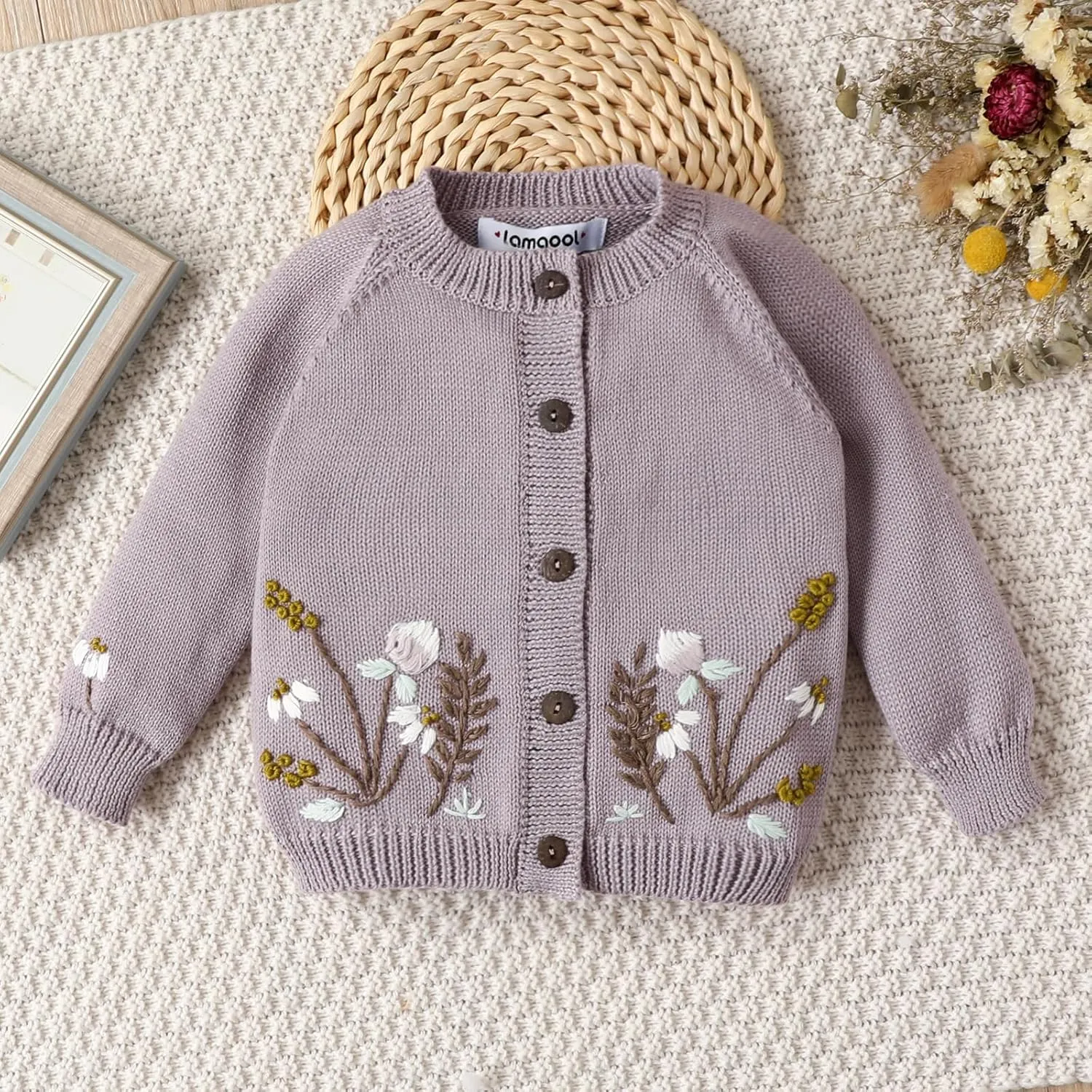 Lamgool Infant Baby Pullover Sweater Knitted Button Down Toddler Kids Sweatshirt for Spring
