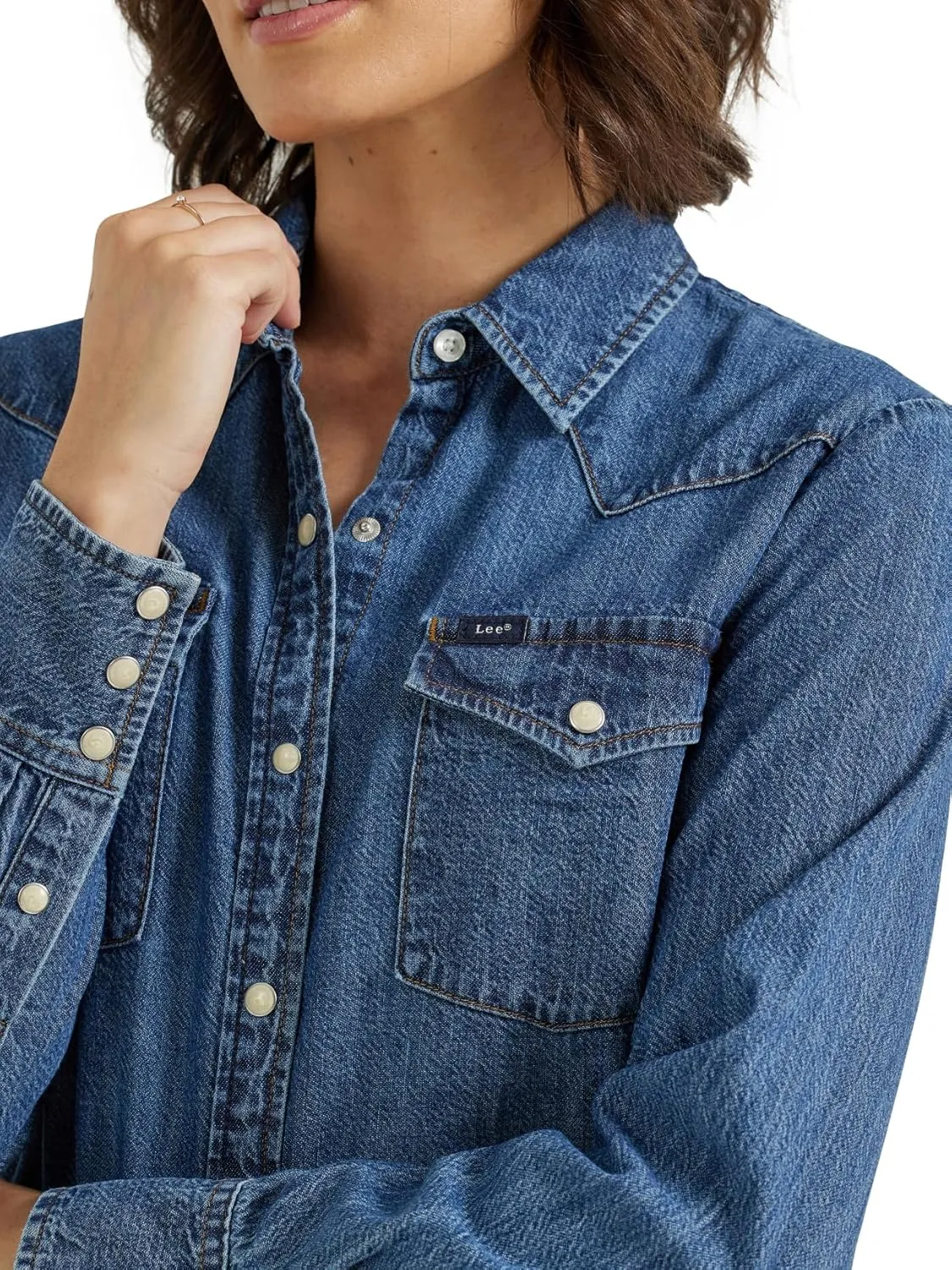 Lee Women's Legendary Slim Fit Western Snap Shirt