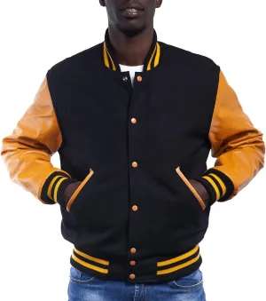 Letterman Jacket (16 Color Options) S to 5XL (Wool, Leather Sleeves)