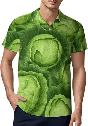 Lettuce Vegetable Men's Polo Shirt Short Sleeve Casual Athletic Quick Dry Golf T-Shirts