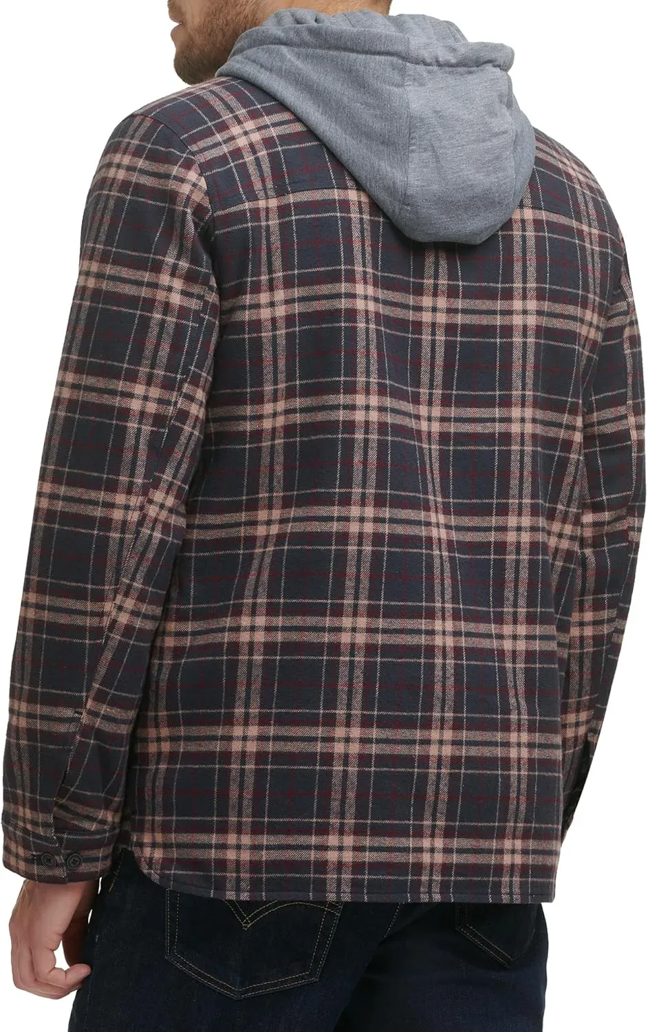Levi's Men's Plaid Sherpa Lined Hooded Shirt Jacket (Regular & Big & Tall Sizes)