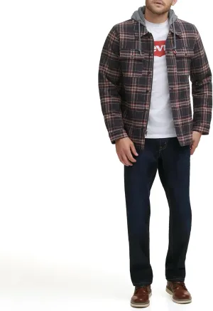 Levi's Men's Plaid Sherpa Lined Hooded Shirt Jacket (Regular & Big & Tall Sizes)