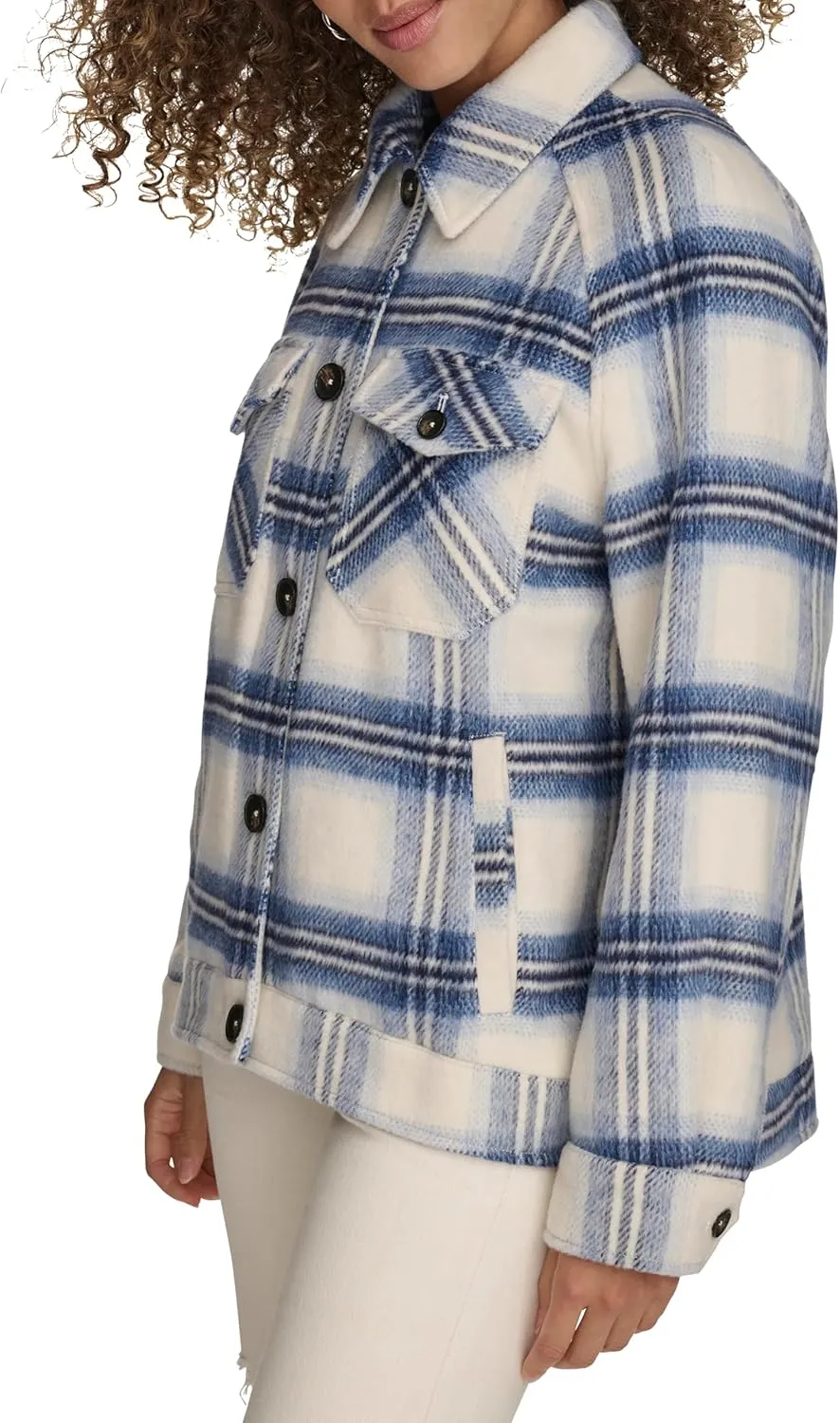 Levi's Women's Zoe Relaxed Wool Plaid Shirt Jacket