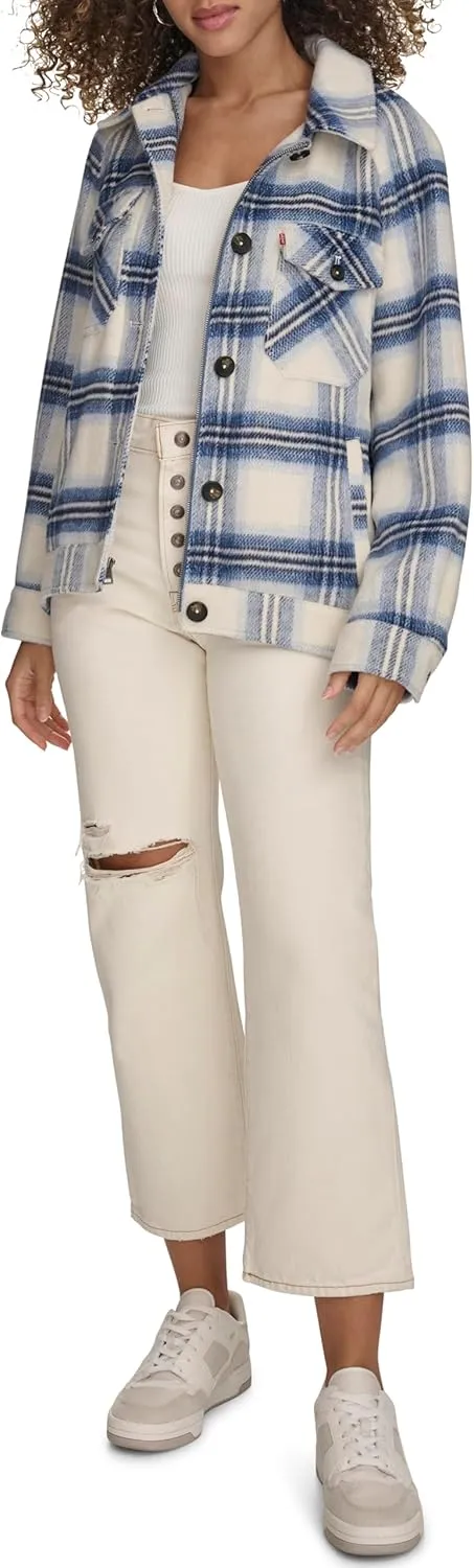 Levi's Women's Zoe Relaxed Wool Plaid Shirt Jacket