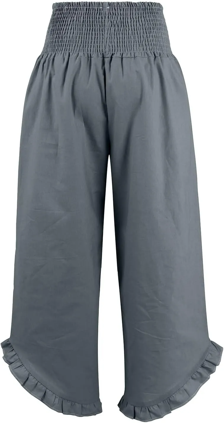 Linen Cotton Cargo Pants Slit Baggy Waist,Women's Sweatpants Casual, High Waisted Straight Leg Work