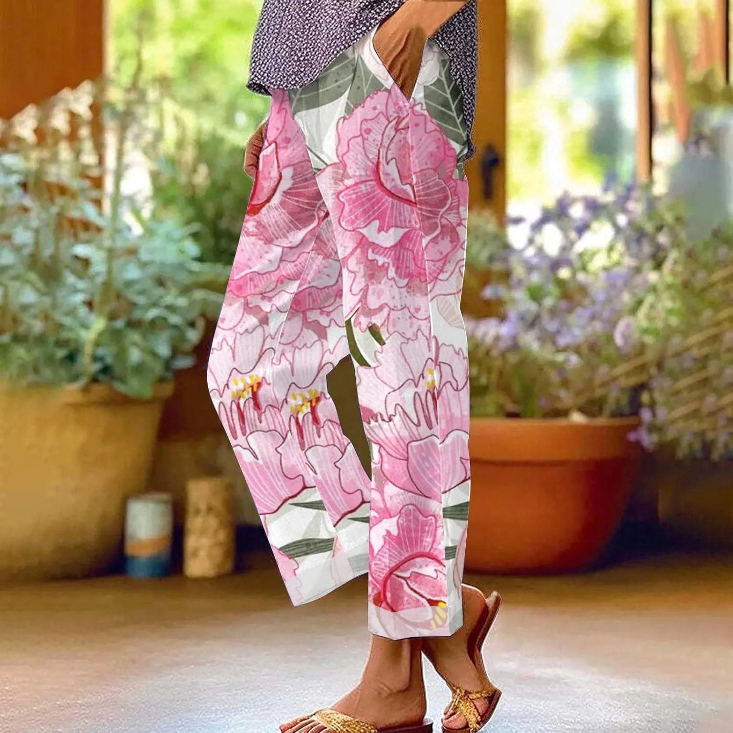 Linen Joggers Petite Spring High Waisted Cotton Linen Yoga Pants for Women Womens Casual Loose Pants