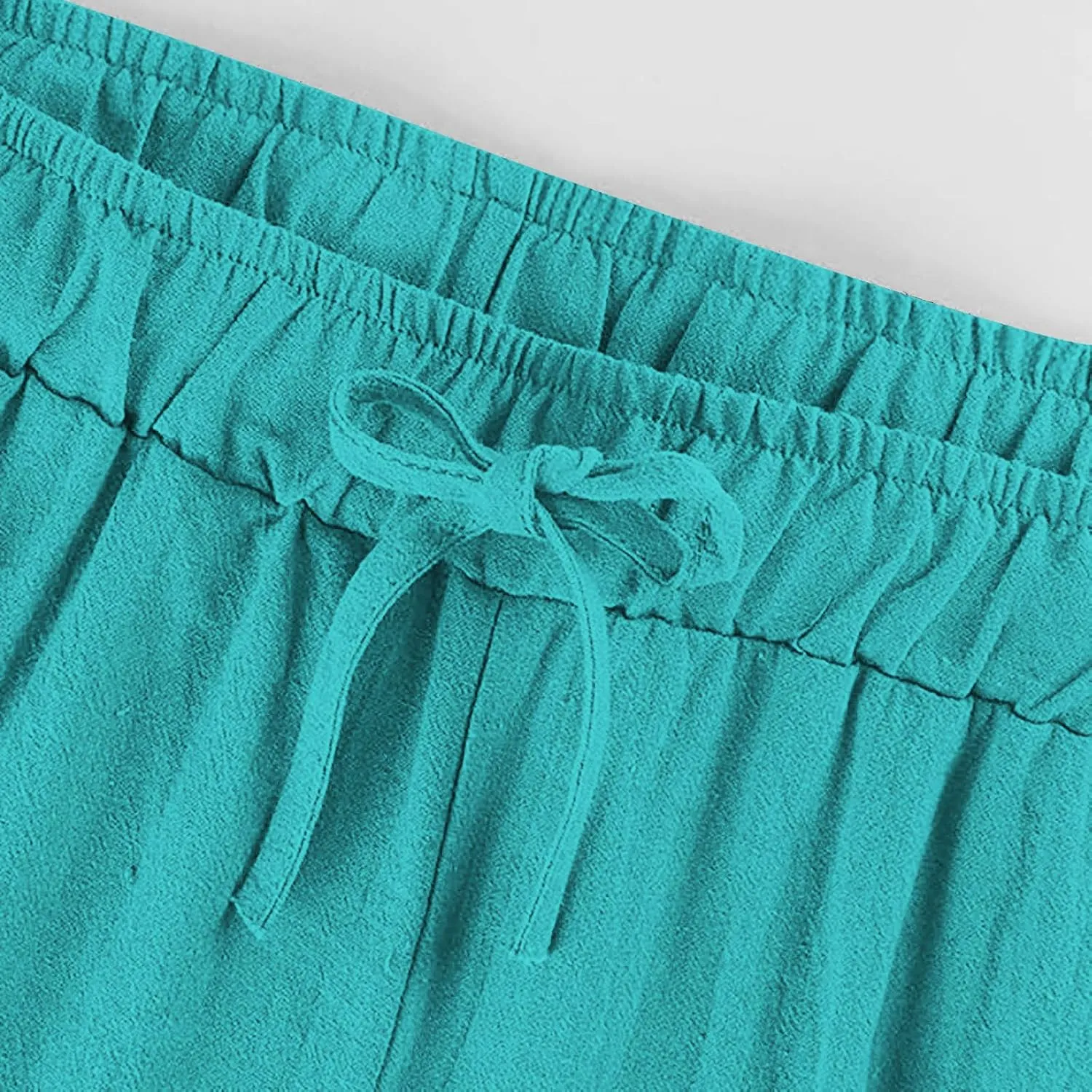 Linen Pants for Women Summer Boho Wide Leg Trouser High Waist Casual Lounge Pant Beach Travel Vacation Outfits