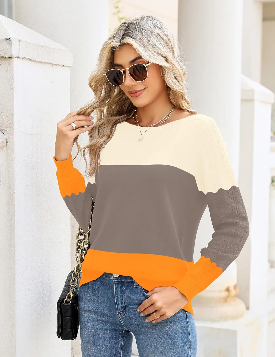 LOMON Women's Light Sweater Long Sleeve Knit Pullover Boat Neck Casual 2024 Winter Fitted Sweater