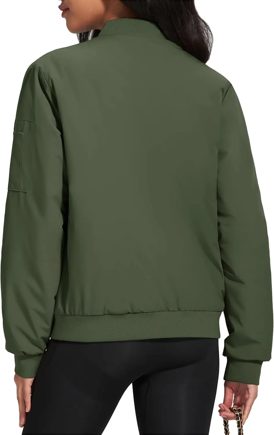 MAGCOMSEN Women's Winter Bomber Jacket Casual Basic Zip Up Padded Coats Water Resistant Long Sleeve Outwear with Pockets