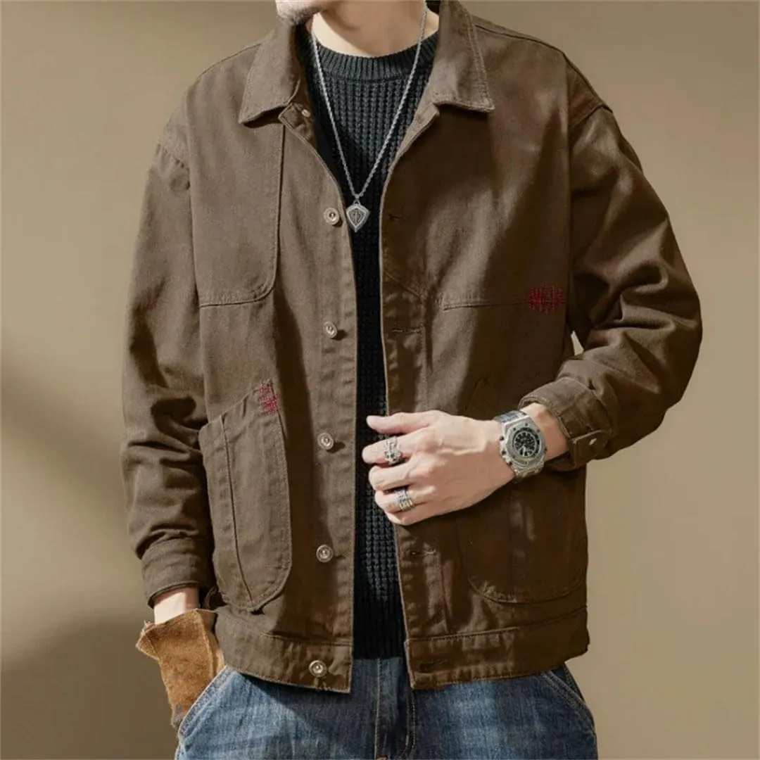 Man Denim Jackets Cargo Coat For Men Blazer Distressed Slim Denim Jacket Coat