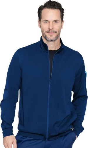 Med Couture Men's Warm-Up Jacket with 3 Pockets, Zip Front Closure and 2-Way Stretch Fabric - MC7678